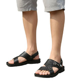 Sandales En Cuir Homme Style Classique Avec Semelle Souple