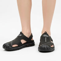 Sandales Confort Homme En Cuir Avec Maintien Arrière