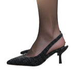 Sandales Slingback À Talons Fins Avec Bout Pointu Chic