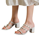 Sandales À Talons Avec Brides Cloutées Élégantes