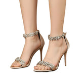 Sandales À Talons Aiguilles Avec Strass Brillants Élégants