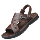 Sandales En Cuir Homme Style Classique Avec Semelle Souple