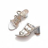 Sandales À Talons Avec Brides Cloutées Élégantes