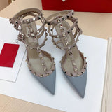 Sandales À Talons Aiguilles Avec Clous Métal Style Punk Chic