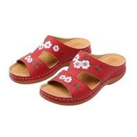 Sandale Tong Femme Décontractée Avec Broderie Fleurie Chic