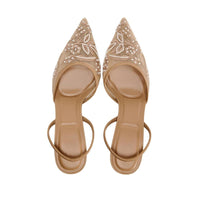 Sandales à Talons en Maille Brodée