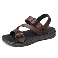 Sandales En Cuir Confortables Avec Semelle Souple Antidérapante
