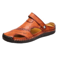 Sandales En Cuir Homme Avec Bout Fermé Et Confort Estival