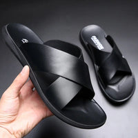 Sandales En Cuir Homme Style Luxe Décontracté