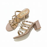 Sandales À Talons Avec Brides Cloutées Élégantes