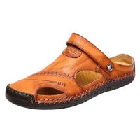 Sandales En Cuir Homme Avec Bout Fermé Et Confort Estival