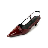 Sandales À Talon Vernies Avec Bout Pointu Élégant