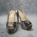 Sandales À Talons Hauts Avec Plateforme Motif Serpent Chic