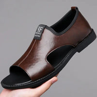 Sandales En Cuir Homme Style Casual Urbain