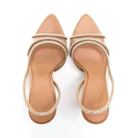 Sandales Talon Haut Nude à Strass