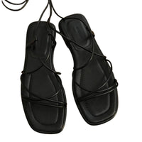 Sandale Plate Femme À Lanières Fines Et Style Minimaliste