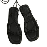 Sandale Plate Femme À Lanières Fines Et Style Minimaliste