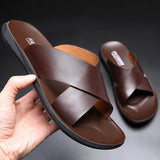 Sandales En Cuir Homme Style Luxe Décontracté