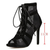 Sandale À Talon Femme Design Filet Moderne Et Confortable