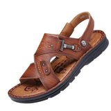Sandales En Cuir Homme Style Classique Avec Semelle Souple