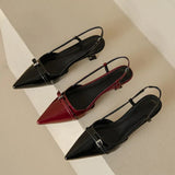 Sandales À Talon Vernies Avec Bout Pointu Élégant