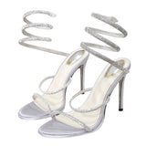 Sandales À Talon Femme Avec Brides Spirales Chic