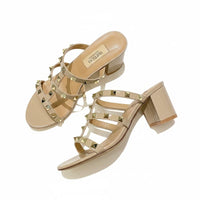 Sandales À Talons Avec Brides Cloutées Élégantes