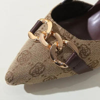 Sandale À Talon Femme Avec Boucle Dorée Raffinée