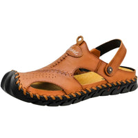 Sandales Confort Homme En Cuir Avec Maintien Arrière