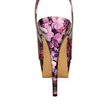 Sandales À Talons Hauts Avec Plateforme Motif Floral Élégant