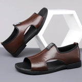 Sandales En Cuir Homme Style Casual Urbain