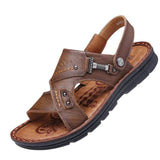 Sandales En Cuir Homme Style Classique Avec Semelle Souple