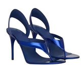 Sandales À Talons Hauts Métallisé Avec Design Moderne