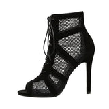 Sandale À Talon Femme Design Filet Moderne Et Confortable