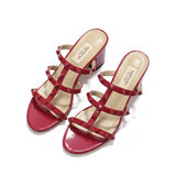 Sandales À Talons Avec Brides Cloutées Élégantes