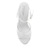 Sandales À Talon Aiguille Transparent Effet Cristal