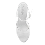 Sandales À Talon Aiguille Transparent Effet Cristal