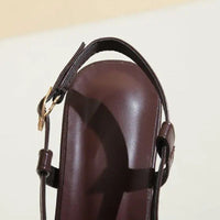 Sandale À Talon Femme Avec Boucle Dorée Raffinée