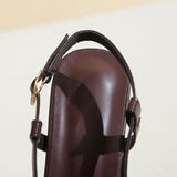 Sandale À Talon Femme Avec Boucle Dorée Raffinée