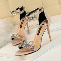 Sandales À Talons Aiguilles Avec Strass Brillants Élégants
