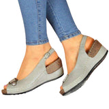 Sandales Femme Compensées Avec Bride Arrière Et Confort