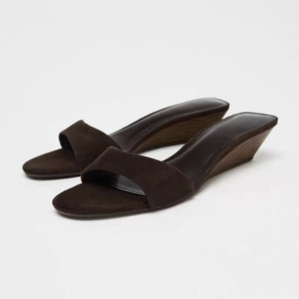 Sandales à Talons Compensés avec Bout Ouvert