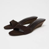 Sandales à Talons Compensés avec Bout Ouvert