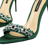 Sandales À Talons Aiguilles Avec Strass Brillants Élégants