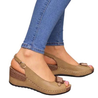 Sandales Femme Compensées Avec Bride Arrière Et Confort