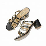 Sandales À Talons Avec Brides Cloutées Élégantes