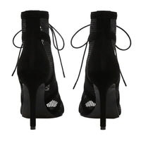 Sandale À Talon Femme Design Filet Moderne Et Confortable