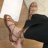 Sandale Plate Femme À Lanières Fines Et Style Minimaliste