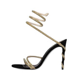 Sandales À Talon Femme Avec Brides Spirales Chic