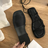 Sandale Plate Femme À Lanières Fines Et Style Minimaliste